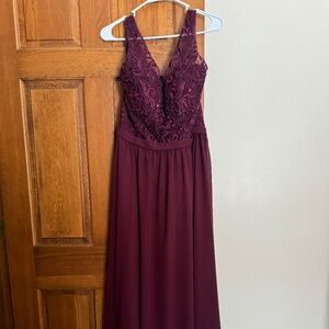 Purple Sequined Prom Dress